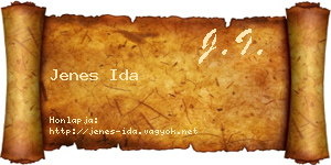 Jenes Ida névjegykártya